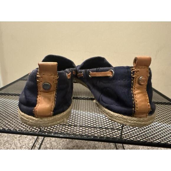 Coach Mellow Signature Canvas Leather Slip on Espadrille Womens 6.5 Navy Blue - Picture 4 of 6
